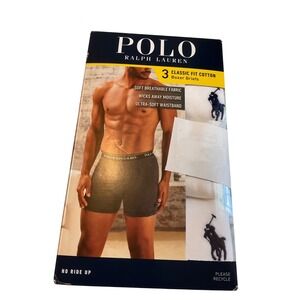 Polo Ralph Lauren Mens 3 Pack Classic Fit Cotton Boxer Briefs‎ Size M